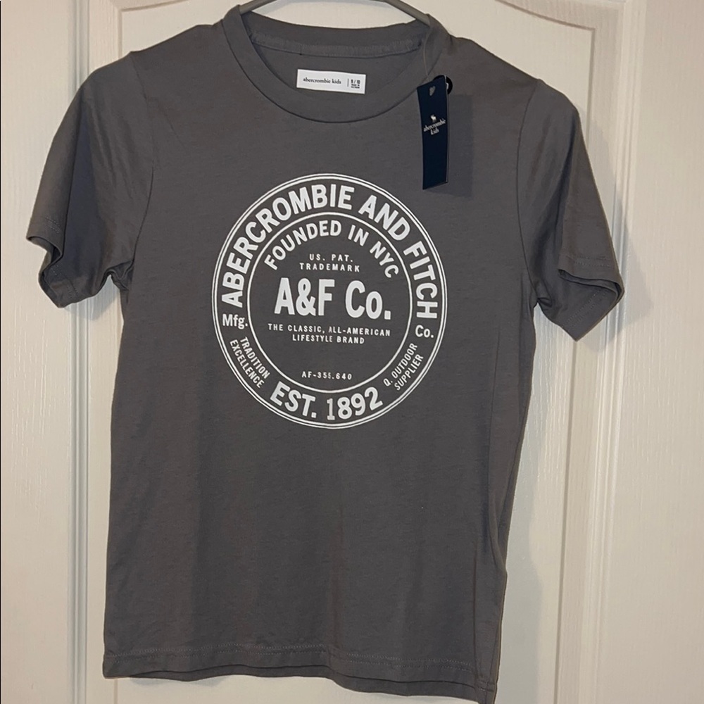 Abercrombie & Fitch Gray Logo T-Shirt boys 9/10‎